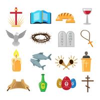 Conjunto de ícones do cristianismo vetor