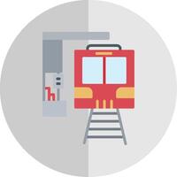 trem estação plano escala ícone Projeto vetor
