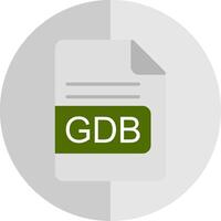 gdb Arquivo formato plano escala ícone Projeto vetor