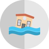 inundado casa plano escala ícone Projeto vetor