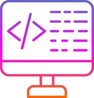 codificação linha gradiente ícone Projeto vetor