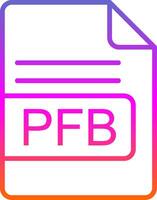 pfb Arquivo formato linha gradiente ícone Projeto vetor