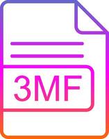 3mf Arquivo formato linha gradiente ícone Projeto vetor
