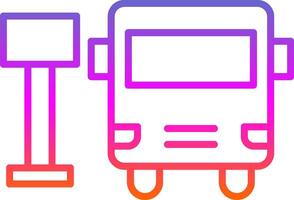 ônibus estação linha gradiente ícone Projeto vetor