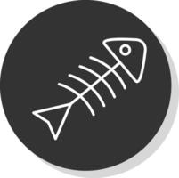 podre peixe linha sombra círculo ícone Projeto vetor