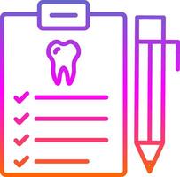 dental relatório linha gradiente ícone Projeto vetor