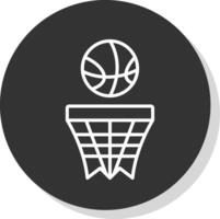 basquetebol linha sombra círculo ícone Projeto vetor