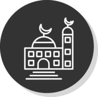mesquita linha sombra círculo ícone Projeto vetor