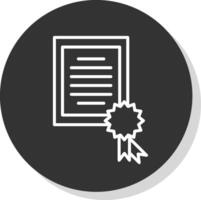 certificado linha sombra círculo ícone Projeto vetor