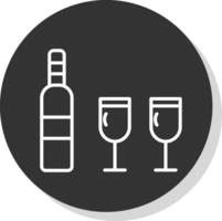 vinho linha sombra círculo ícone Projeto vetor