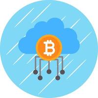 nuvem bitcoin plano círculo ícone Projeto vetor
