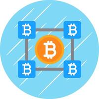 bitcoin blocos plano círculo ícone Projeto vetor