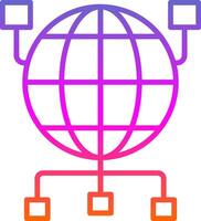 global organização linha gradiente ícone Projeto vetor