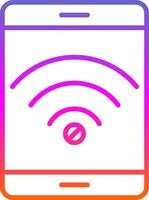 não Wi-fi linha gradiente ícone Projeto vetor