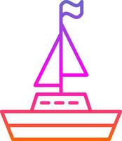 barco linha gradiente ícone Projeto vetor