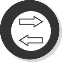 base de dados transferir glifo sombra círculo ícone Projeto vetor