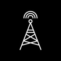 rádio torre linha invertido ícone Projeto vetor
