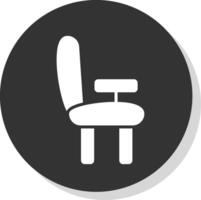 escrivaninha cadeira glifo sombra círculo ícone Projeto vetor