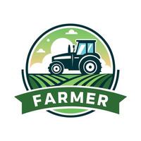 agricultor logotipo ilustração plano 2d estilo vetor