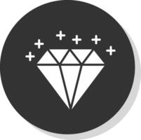 diamante glifo sombra círculo ícone Projeto vetor