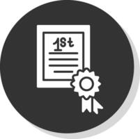 certificado glifo sombra círculo ícone Projeto vetor