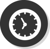relógio glifo sombra círculo ícone Projeto vetor