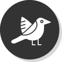 ornitologia glifo sombra círculo ícone Projeto vetor