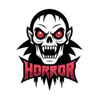 Horror logotipo ilustração plano estilo vetor