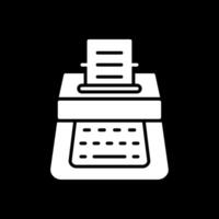 máquina de escrever glifo invertido ícone Projeto vetor