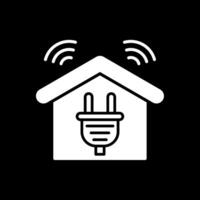 inteligente casa glifo invertido ícone Projeto vetor