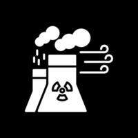 nuclear poder glifo invertido ícone Projeto vetor