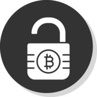 inseguro bitcoin glifo sombra círculo ícone Projeto vetor