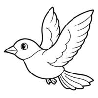 pássaro coloração livro página mão desenhar ilustração vetor