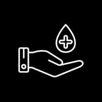 mão higiene linha invertido ícone Projeto vetor
