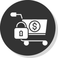 seguro conectados círculo multi círculo compras glifo sombra círculo ícone Projeto vetor