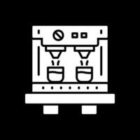 café máquina glifo invertido ícone Projeto vetor