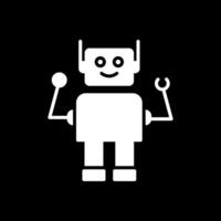 robô glifo invertido ícone Projeto vetor