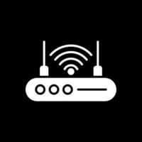 Wi-fi roteador glifo invertido ícone Projeto vetor