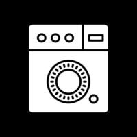 lavando máquina glifo invertido ícone Projeto vetor