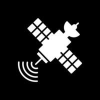 satélite glifo invertido ícone Projeto vetor