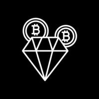 bitcoin diamante linha invertido ícone Projeto vetor