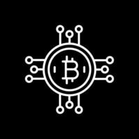 bitcoin bitcoin linha invertido ícone Projeto vetor