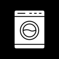 lavando máquina glifo invertido ícone Projeto vetor