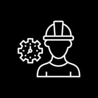 trabalhador mascarar linha invertido ícone Projeto vetor