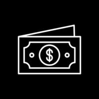 papel dinheiro linha invertido ícone Projeto vetor