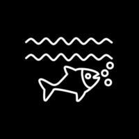 peixe linha invertido ícone Projeto vetor