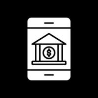 bancário aplicativo glifo invertido ícone Projeto vetor