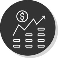 crescimentos linha sombra círculo ícone Projeto vetor