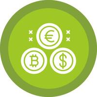criptomoeda moedas glifo vencimento círculo ícone Projeto vetor