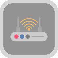 Wi-fi roteador plano volta canto ícone Projeto vetor
